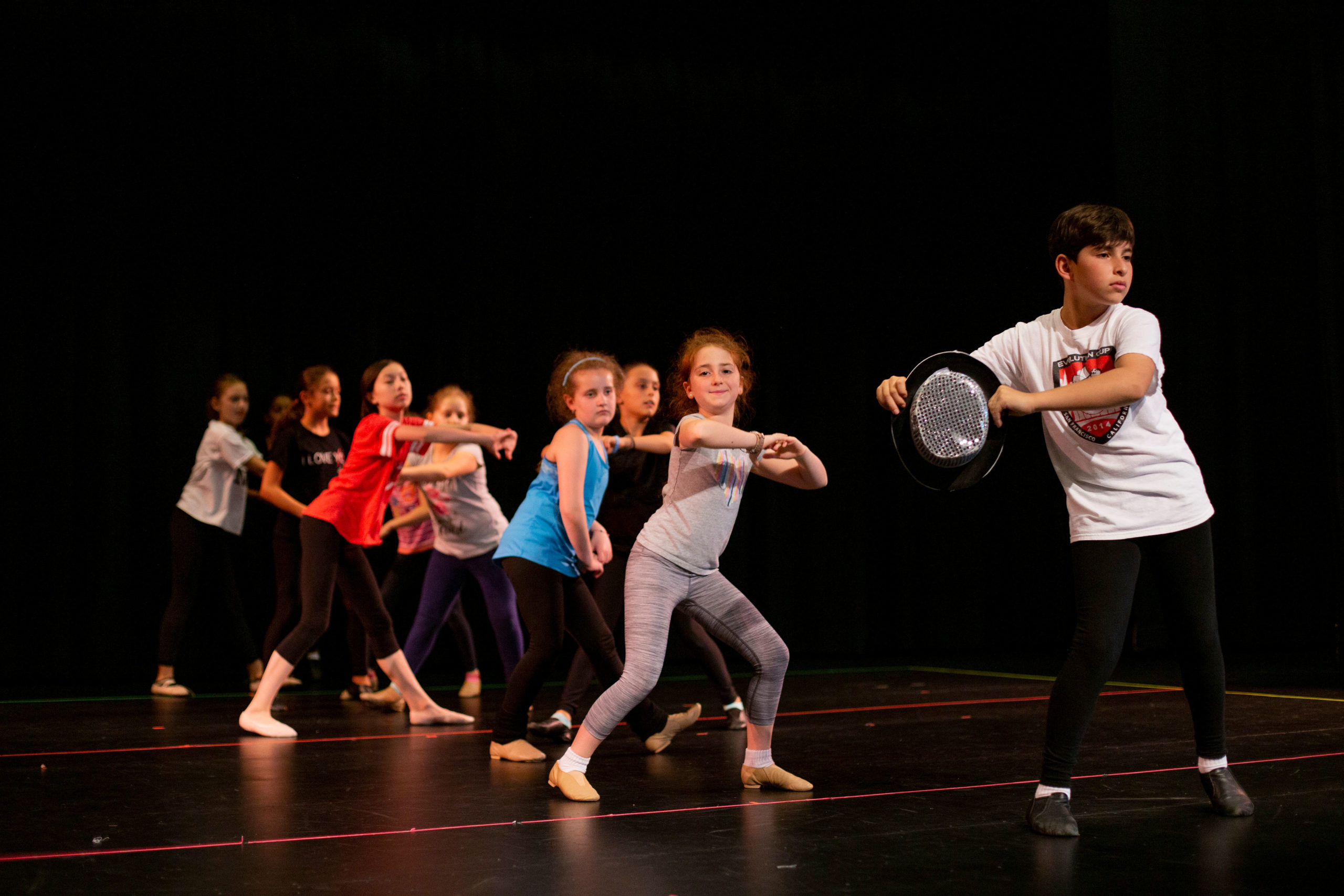 Children dancing on stage