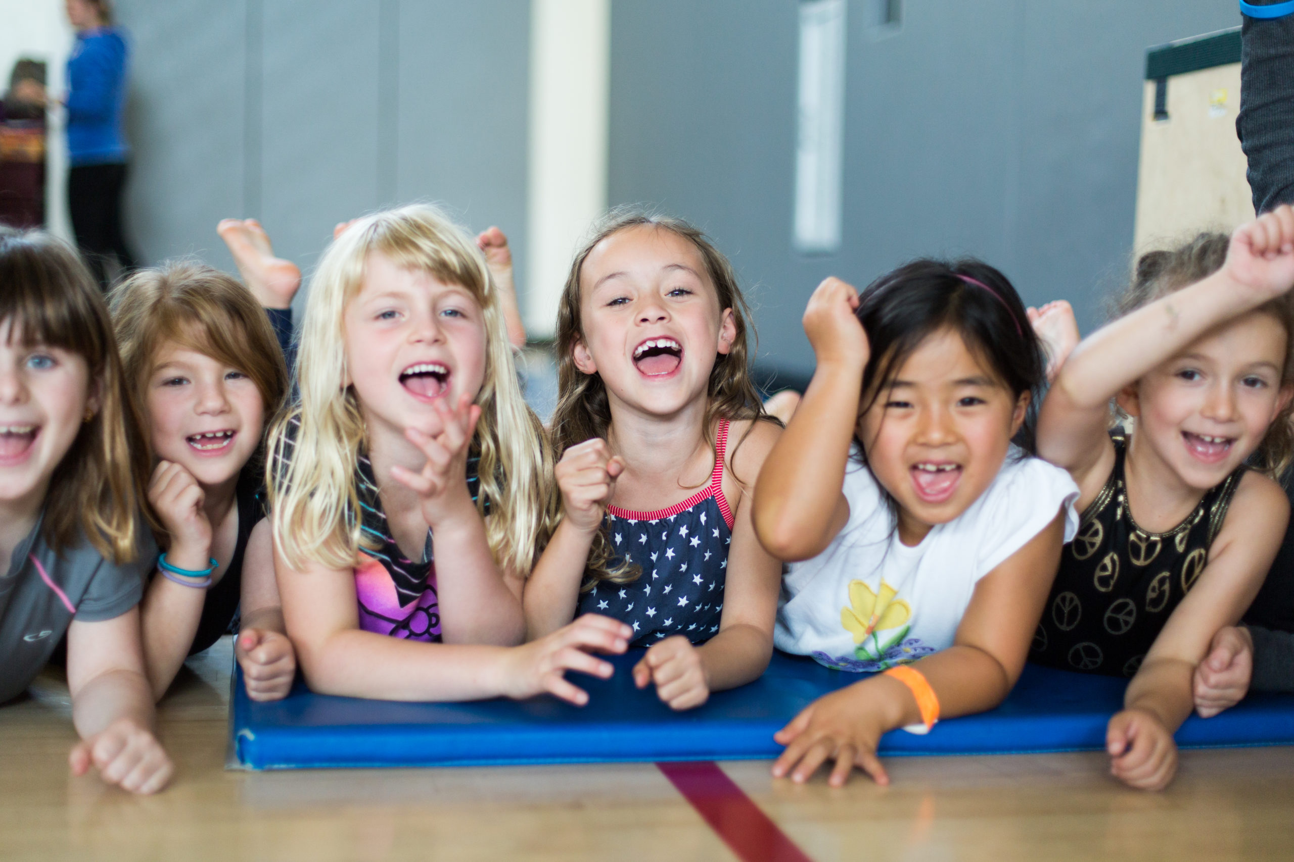 kids at winter camp smiling together