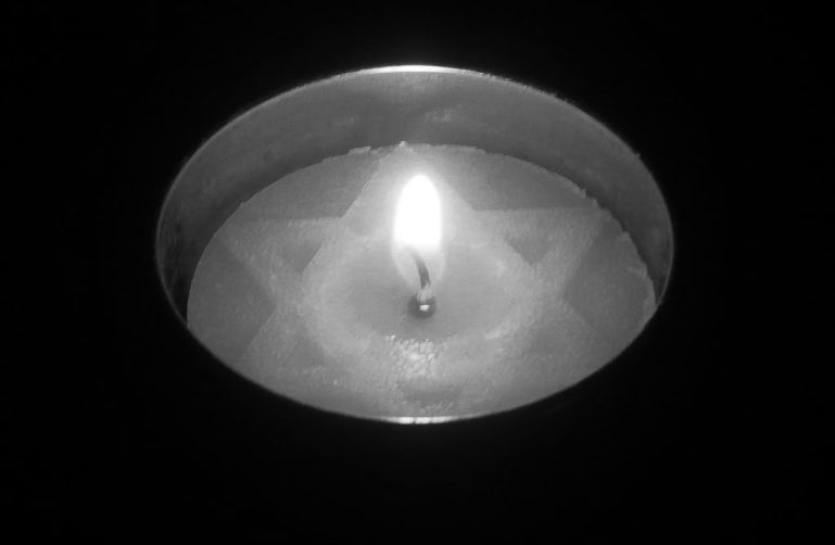 black and white candle