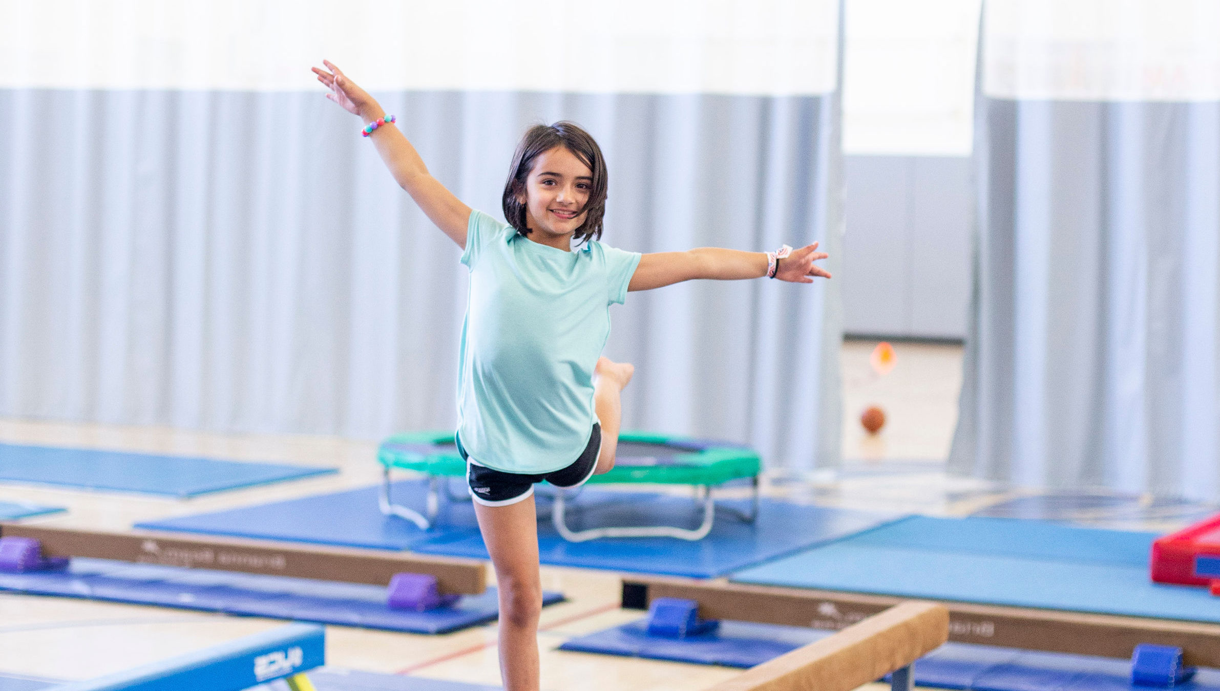 Girl doing gymnastics