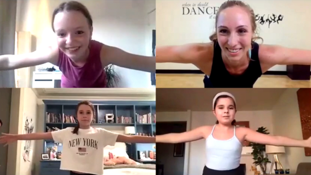 Dancers posed on Zoom call