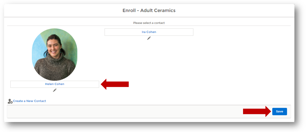 Screenshot of JCCSF participation selection in registration portal