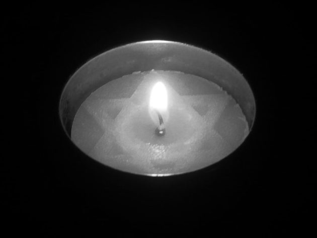 black and white candle