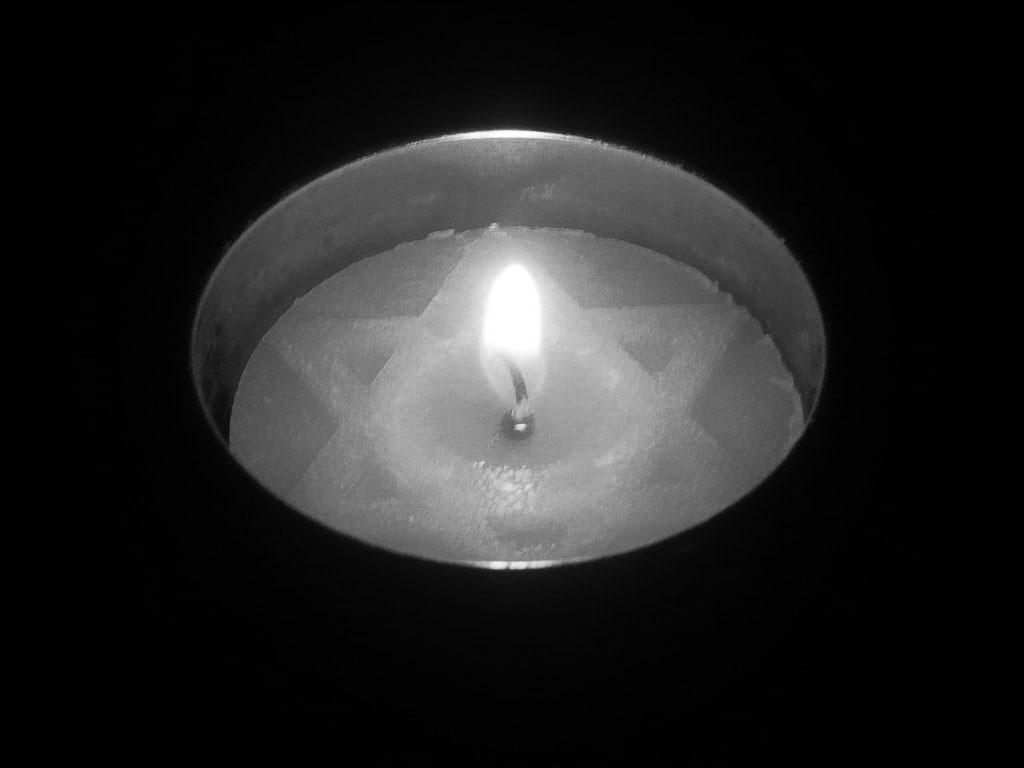 black and white candle