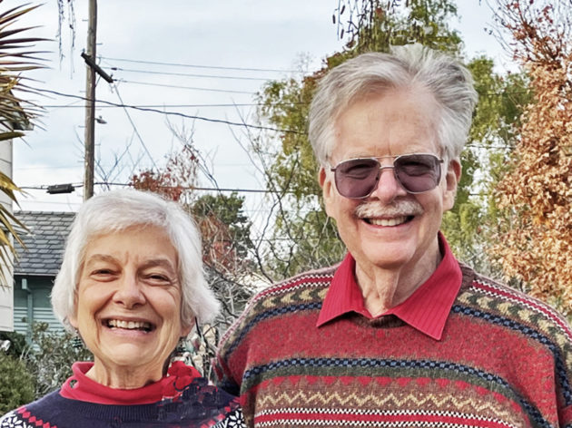 Picture of Jim Rebhan and Barbara Hollinger smiling side by side.