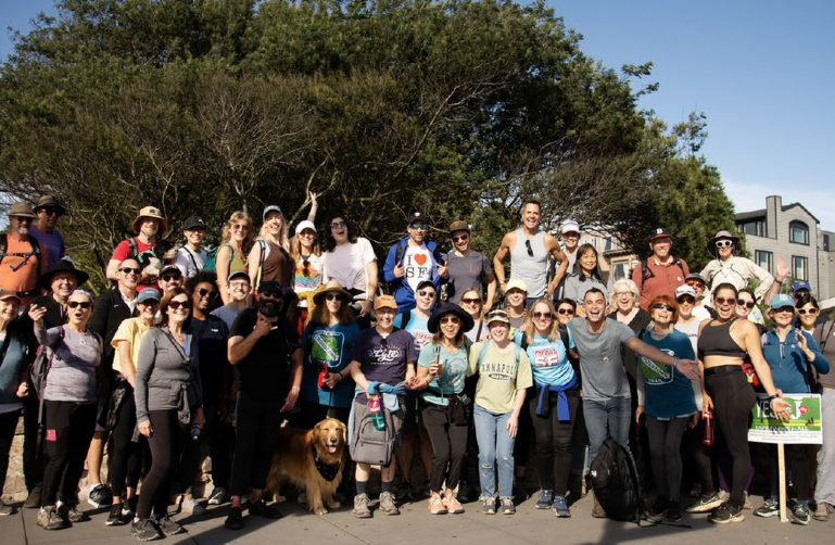 Group of volunteers on a sunny day in San Francisco.